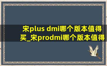 宋plus dmi哪个版本值得买_宋prodmi哪个版本值得买